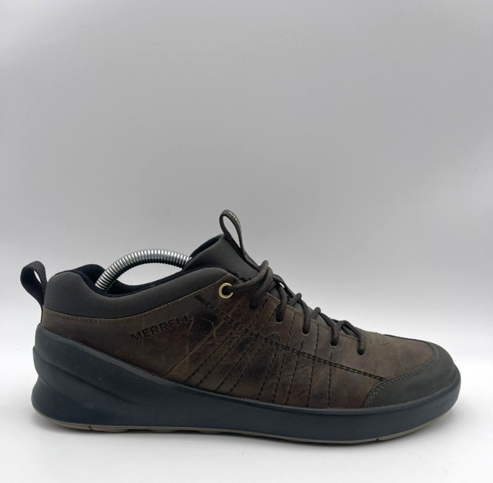 Merrell J90445 Men's 10 Brown Leather Lace Up Casual Shoes Vibram Sole Oxford